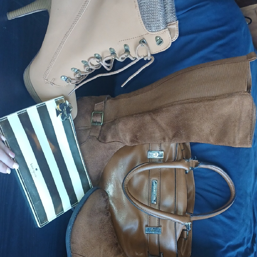 Brown Soft Material Rouge Below The Knee Size 7 1/2 Pretty Boots